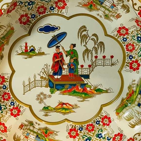 Vintage 1971 Daher Decorated Ware Round Oriental Metal Bowl Made in England - Picture 4 of 5